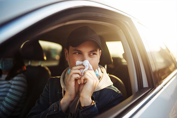 Driver sneezing