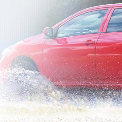 Car in rain